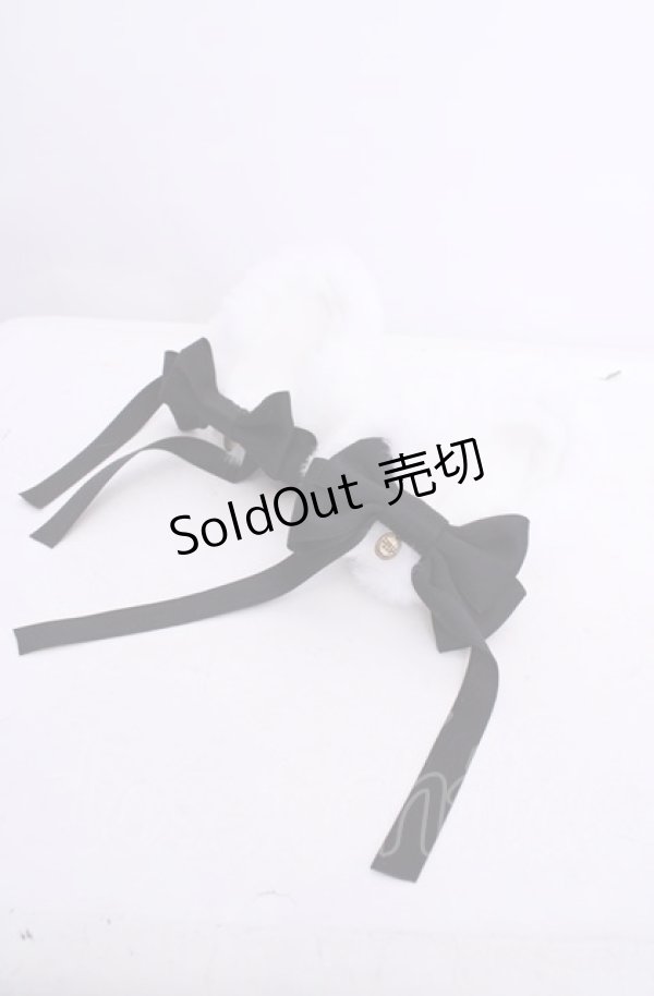 画像1: metamorphose / 狼耳リボンクリップ  オフシロ×クロ O-25-07-31-1030-ME-AC-OW-OS (1)