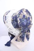 画像3: metamorphose / ゴブランブーケボンネット  ブルー×キナリ O-25-07-31-1003-ME-AC-OW-OS (3)
