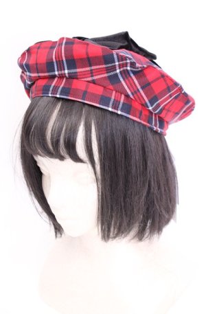 画像: axes femme kawaii / タータンチェックベレー帽  アカ O-25-07-31-010-AX-AC-IG-OS