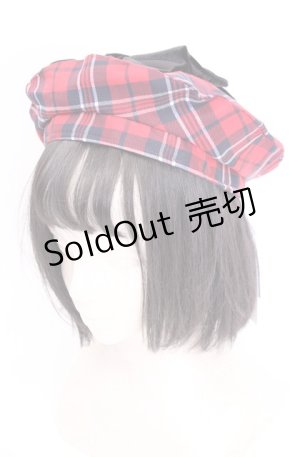 画像: axes femme kawaii / タータンチェックベレー帽  アカ O-25-07-31-010-AX-AC-IG-ZT-K011