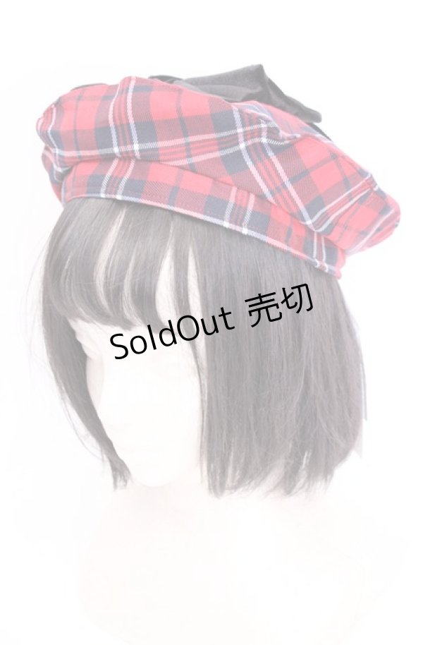 画像1: axes femme kawaii / タータンチェックベレー帽  アカ O-25-07-31-010-AX-AC-IG-ZT-K011 (1)