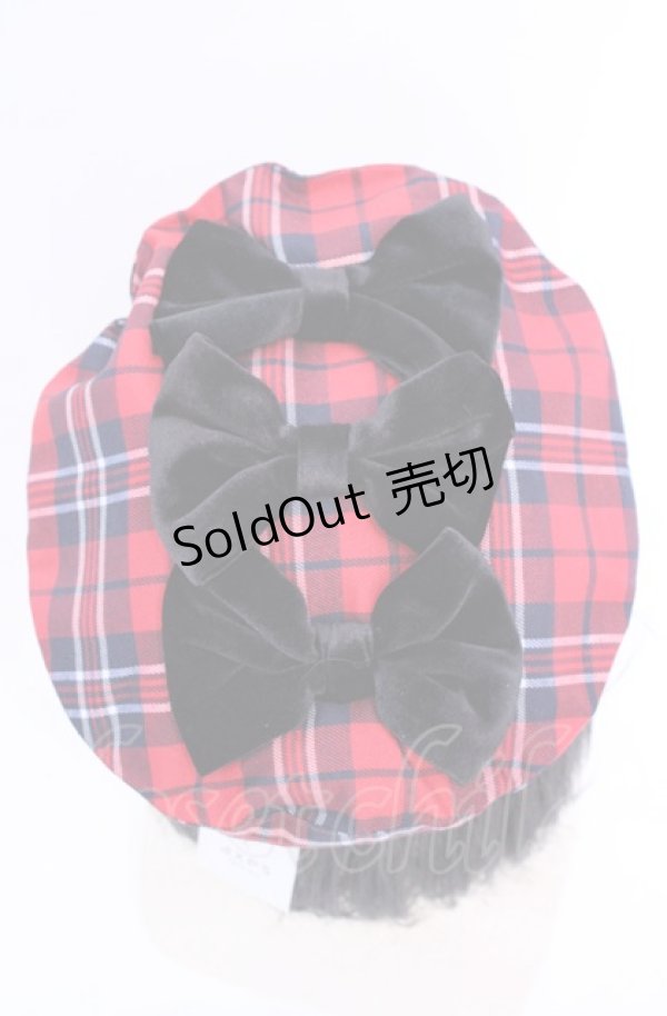 画像2: axes femme kawaii / タータンチェックベレー帽  アカ O-25-07-31-010-AX-AC-IG-ZT-K011 (2)