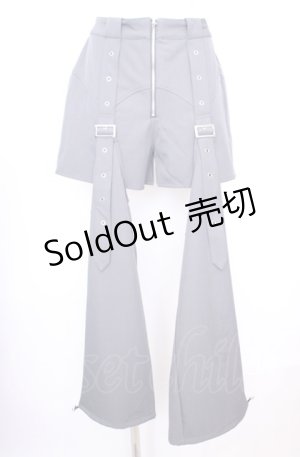 画像: axes femme POETIQUE / ベルトデザインセパレートパンツ M グレー O-25-07-31-022-AX-PA-OW-ZT205