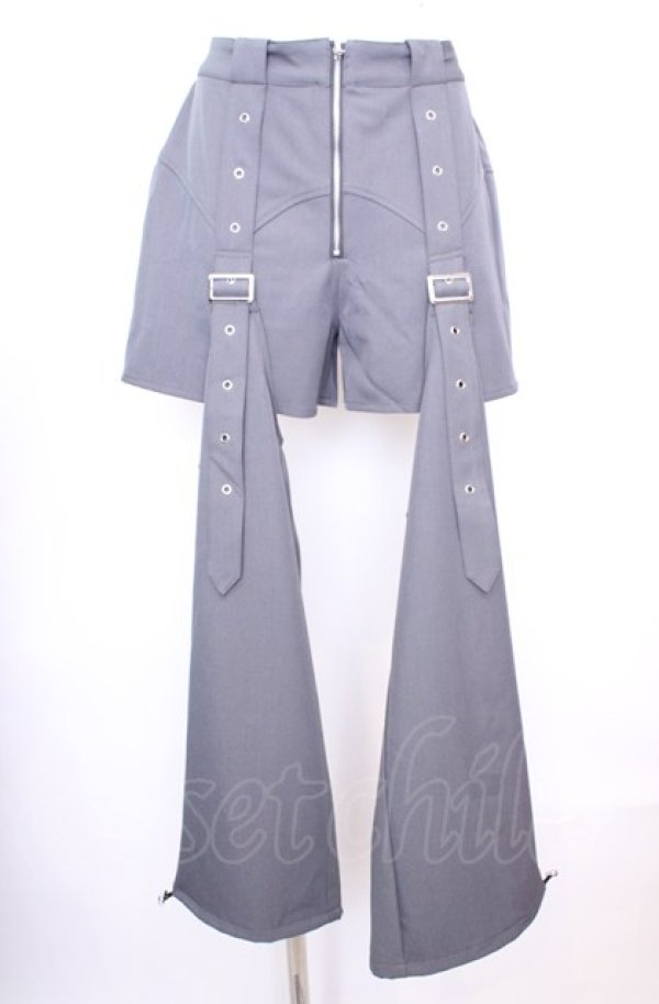 画像1: axes femme POETIQUE / ベルトデザインセパレートパンツ M グレー O-25-07-31-022-AX-PA-OW-OS (1)