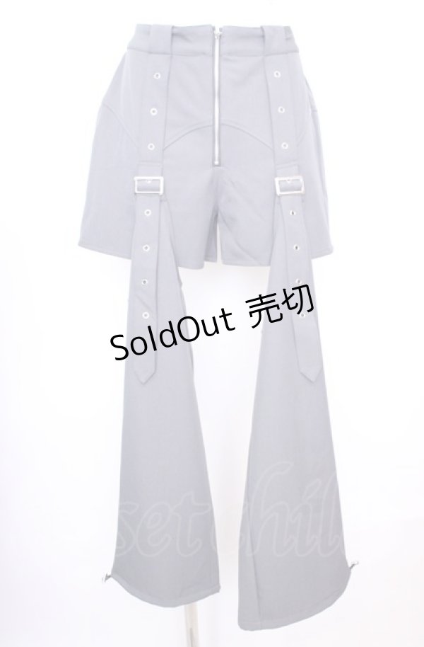 画像1: axes femme POETIQUE / ベルトデザインセパレートパンツ M グレー O-25-07-31-022-AX-PA-OW-ZT205 (1)