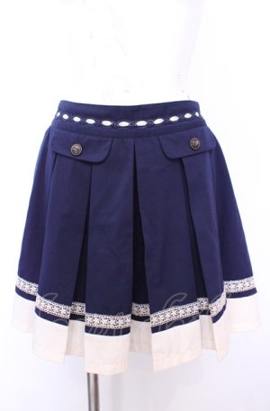 画像: axes femme / バイカラープリーツキュロット M ネイビー O-25-07-31-025-AX-PA-OW-OS