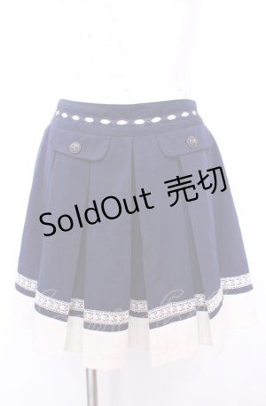画像: axes femme / バイカラープリーツキュロット M ネイビー O-25-07-31-025-AX-PA-OW-ZT507
