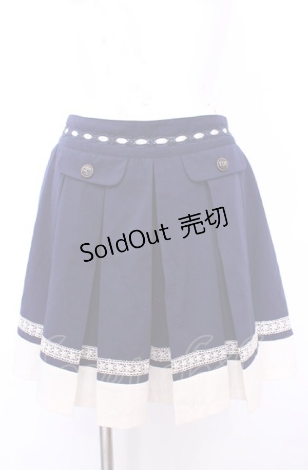 画像1: axes femme / バイカラープリーツキュロット M ネイビー O-25-07-31-025-AX-PA-OW-ZT507 (1)