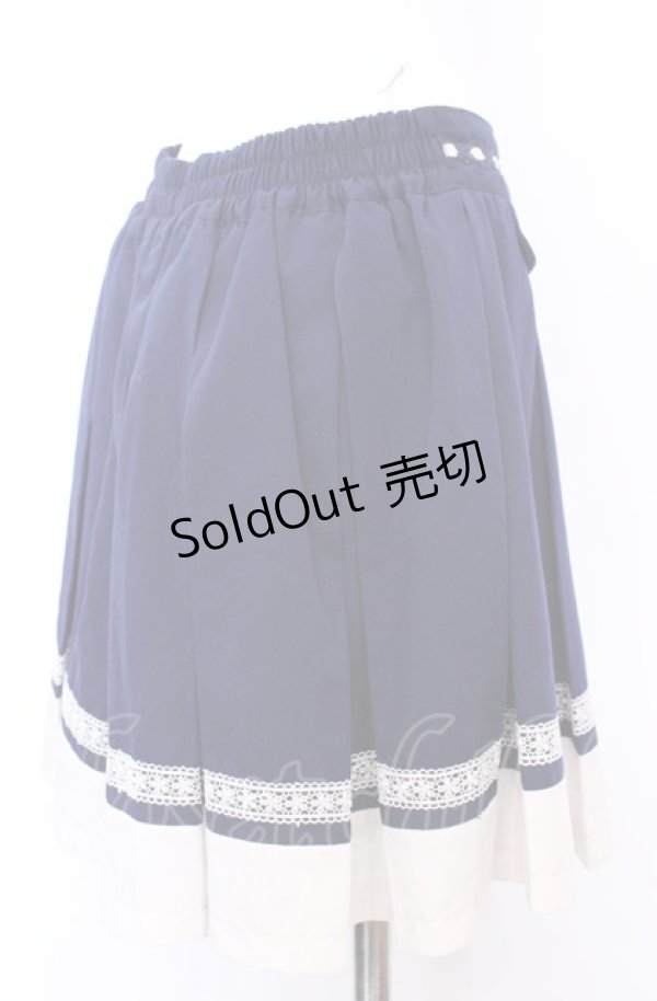 画像2: axes femme / バイカラープリーツキュロット M ネイビー O-25-07-31-025-AX-PA-OW-ZT507 (2)