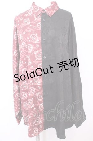 画像: AXES-X / 陰陽師配色ドルマンシャツ L エンジ×クロ O-25-07-31-030-AX-BL-OW-OS