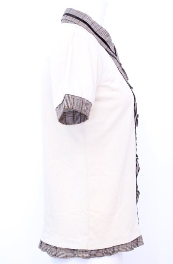 画像3: axes femme / 切り替え襟付きTシャツ   O-25-07-31-031-AX-TO-OW-OS (3)