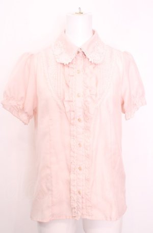画像: axes femme / ドットブラウス M ピンク O-25-07-31-032-AX-BL-OW-OS