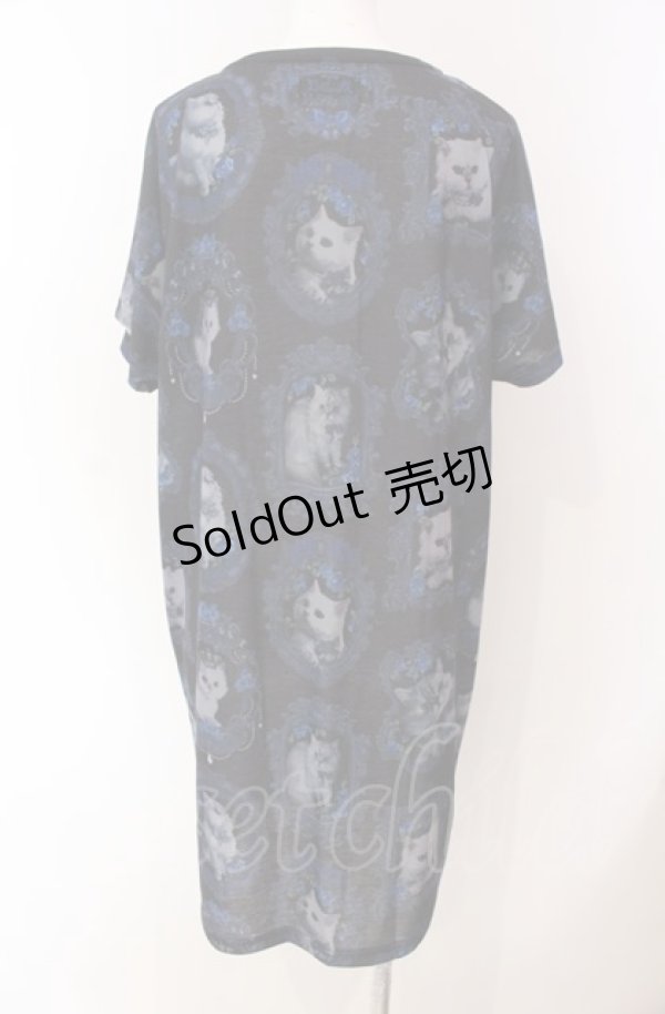 画像4: Enchantlic Enchantilly / 猫の王女達の肖像画カットソーワンピース  ブルー O-25-08-02-024-LO-OP-OW-OS (4)