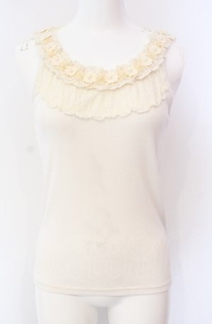 画像: axes femme / 花モチーフ使いタンクトップ M キナリ O-25-08-02-028-AX-TO-OW-OS