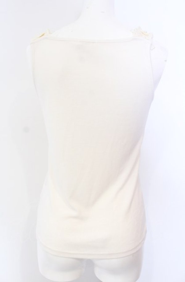 画像3: axes femme / 花モチーフ使いタンクトップ M キナリ O-25-08-02-028-AX-TO-OW-OS (3)