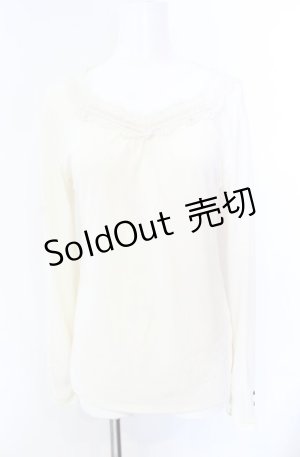 画像: axes femme / レースベロア配色カットソー M キナリ O-25-08-02-031-AX-TO-OW-OS