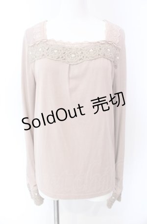 画像: axes femme / ニットモチーフ使いインナープルオーバー M ピンク O-25-08-02-032-AX-TO-OW-OS