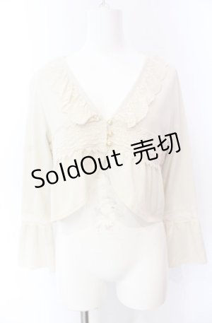 画像: axes femme / 袖切替えレース使いボレロ M キナリ O-25-08-02-033-AX-TO-OW-OS