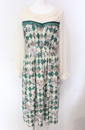 画像: axes femme POETIQUE / Alice Tea Partyワンピース M グリーン O-25-08-02-035-AX-OP-OW-OS
