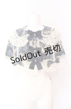 画像: metamorphose / ゴブランブーケリボンケープ  ブルー×キナリ O-25-08-02-048-ME-JA-OW-OS