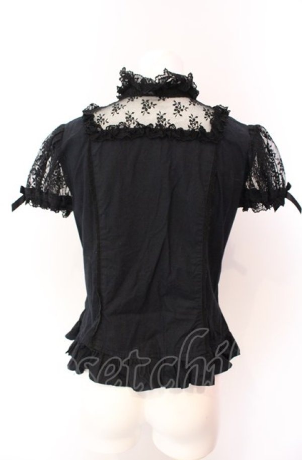 画像4: Angelic Pretty / ロマンティック立ち襟ボウタイブラウス  クロ O-25-08-02-051-AP-BL-IG-OS (4)