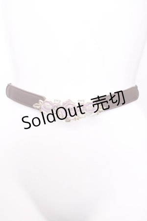 画像: axes femme / ブーケデザイン細ゴムベルト  ラベンダーブラウン O-25-08-02-1036-AX-ZA-IG-ZT450