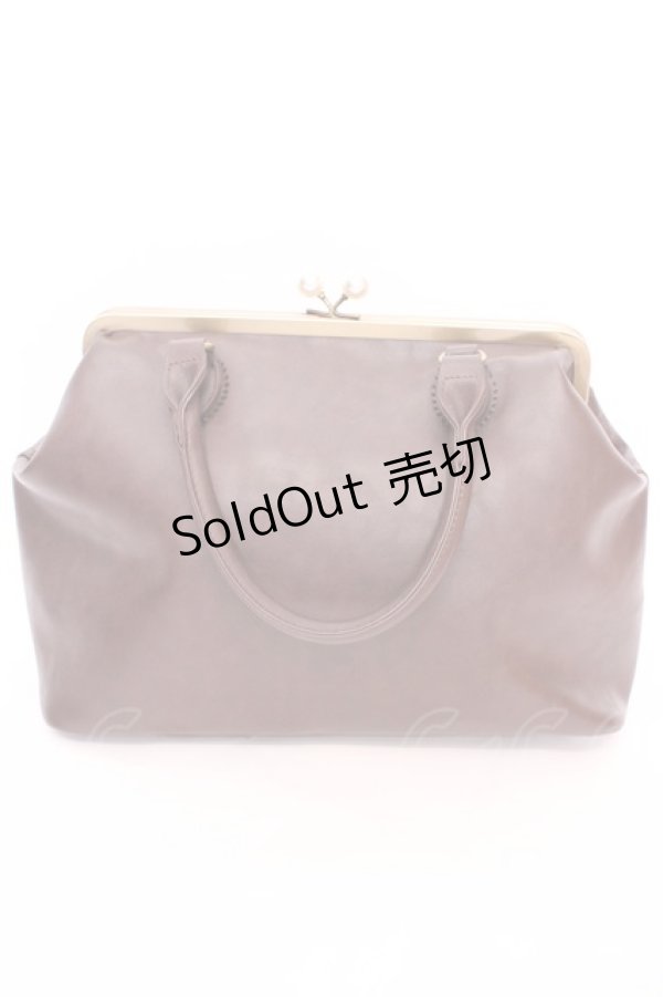 画像4: axes femme / 薔薇型押しがま口バッグ 33×26×13cm ブラウン O-25-08-02-1003-AX-BG-IG-OS (4)