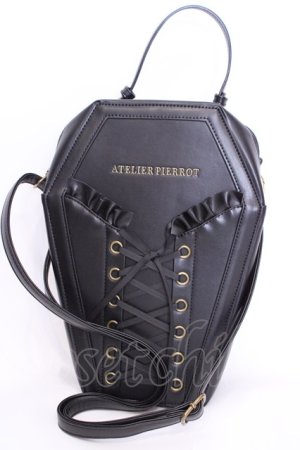 画像: ATELIER PIERROT / "Nocturnal Grave" Vampire's Coffin Bag バッグ  ブラック×ブルー O-25-08-02-1007-EL-BG-IG-OS