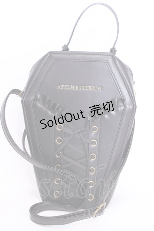画像1: ATELIER PIERROT / "Nocturnal Grave" Vampire's Coffin Bag バッグ  ブラック×ブルー O-25-08-02-1007-EL-BG-IG-OS (1)