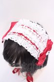 画像2: BABY,THE STARS SHINE BRIGHT / レースフリルリボンヘッドドレス  えんじ×シロ O-25-08-02-1012-BA-AC-IG-OS (2)