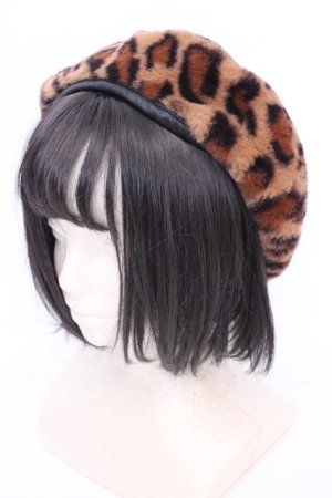 画像: axes femme / レオパードファーベレー  ブラウン O-25-08-02-1014-AX-AC-OW-OS