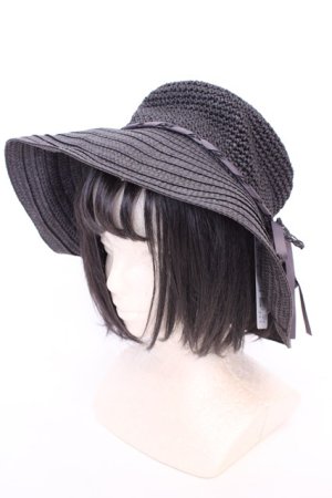 画像: axes femme / コマ編みＵＶケアハット  クロ O-25-08-02-1015-AX-AC-IG-OS