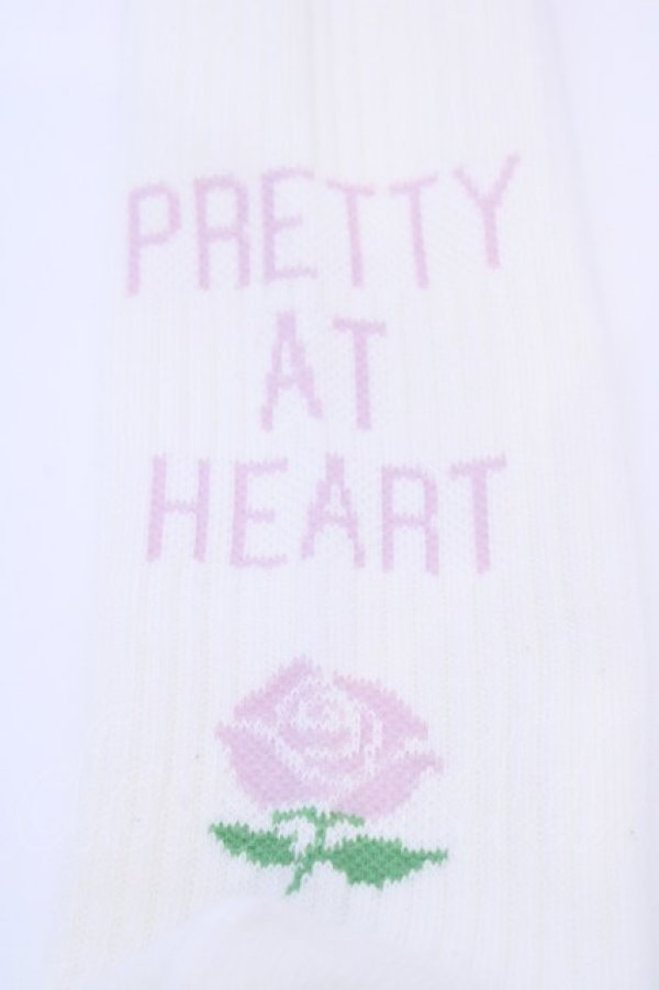 画像2: Katie / PRETTY AT HEART skate socks ソックス  シロ×ピンク O-25-08-02-1022-LO-ZA-IG-OS (2)