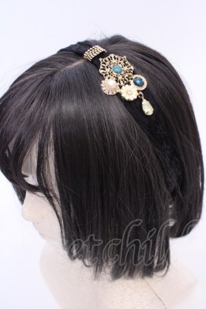 画像: axes femme / レースビジューヘアバンド  クロ O-25-08-02-1035-AX-AC-IG-OS