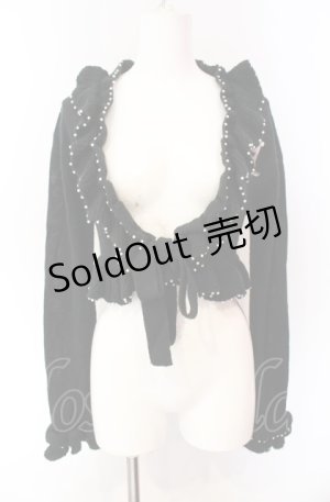 画像: metamorphose / 刺繍入りフリルボレロ  ブラック O-25-08-02-063-ME-TO-IG-OS