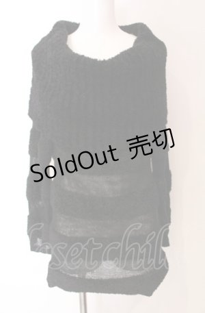 画像: PEACE NOW / ボーダーボアニットワンピース M ブラック O-25-08-02-066-PU-OP-IG-OS