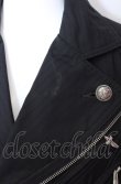 画像2: ALGONQUINS / シャドーストライプフリルロングジャケット  ブラック O-25-08-02-068-AL-CO-IG-OS (2)