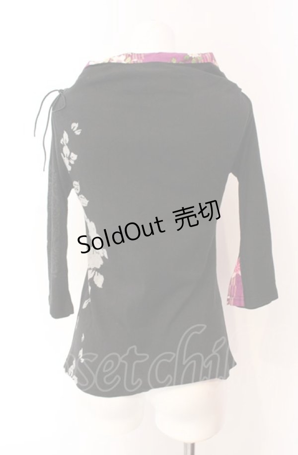 画像3: gouk / 龍プリント和柄切替カットソー  ブラック×パープル O-25-08-02-069-GO-TO-IG-OS (3)