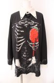 画像1: First Label / いちごボーンシャツ  ブラック×ホワイト O-25-08-02-070-PU-BL-IG-OS (1)