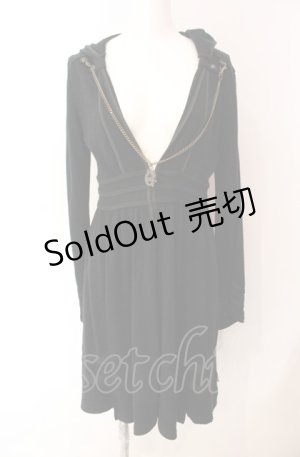 画像: Ozz Croce / チェーン付きニットカーディガン  ブラック O-25-08-02-078-OO-TO-IG-ZY