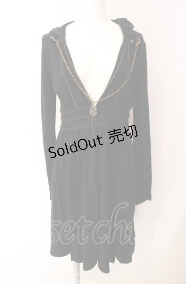 画像1: Ozz Croce / チェーン付きニットカーディガン  ブラック O-25-08-02-078-OO-TO-IG-ZY (1)