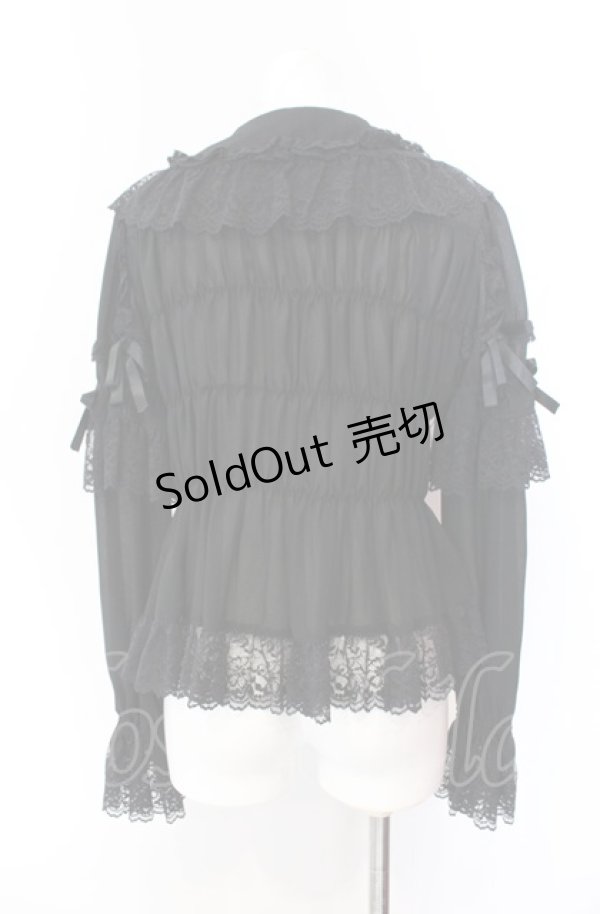 画像4: metamorphose / シャーリングリボンブラウス(ジョーゼット)  クロ O-25-08-02-083-ME-BL-IG-OS (4)