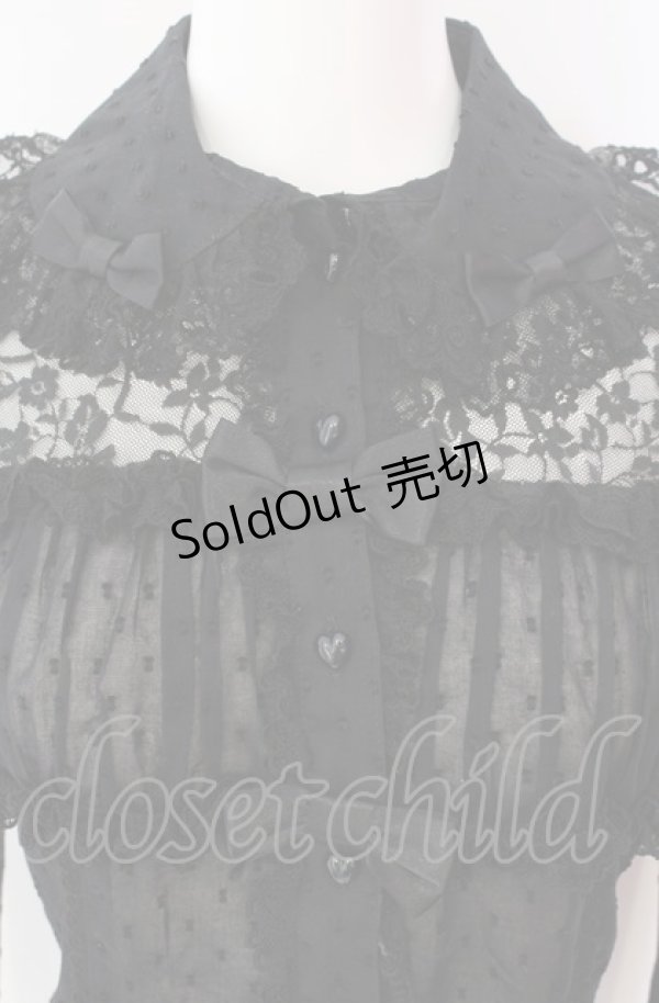 画像2: Angelic Pretty / 胸元シャーリングレーシィブラウス  クロ O-25-08-02-089-AP-BL-IG-OS (2)