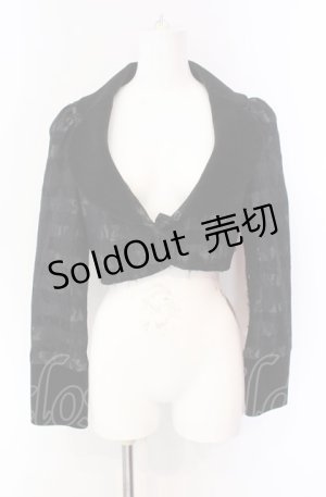 画像: BPN / レース配色別珍襟チェックジャケット  ブラック O-25-08-02-090-GO-JA-IG-OS