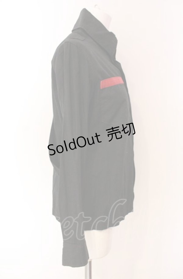 画像2: HERE THERE / ステッチブラウス  ブラック×レッド O-25-08-02-094-PU-BL-IG-ZS (2)