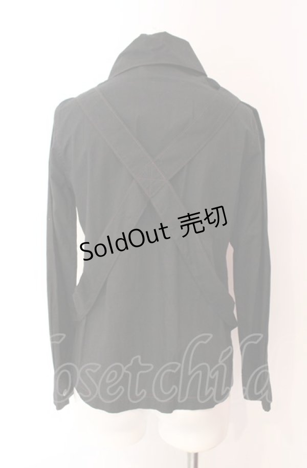 画像3: HERE THERE / ステッチブラウス  ブラック×レッド O-25-08-02-094-PU-BL-IG-ZS (3)