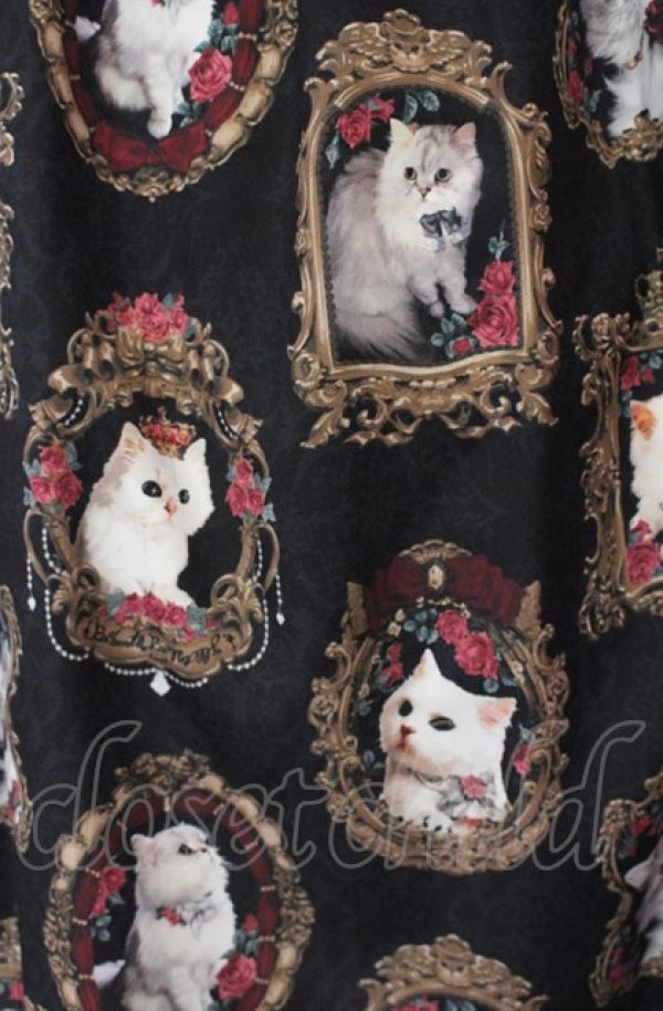 画像2: Enchantlic Enchantilly / 猫の王女達の肖像画ジャンパースカート  クロ O-25-08-02-009-LO-OP-OW-OS (2)