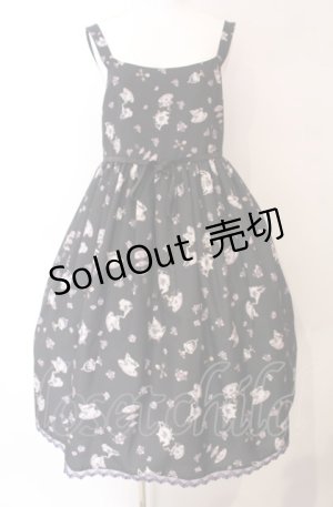 画像: Enchantlic Enchantilly / すみれのお茶会エレガントジャンパースカート  クロ O-25-08-02-010-LO-OP-OW-OS