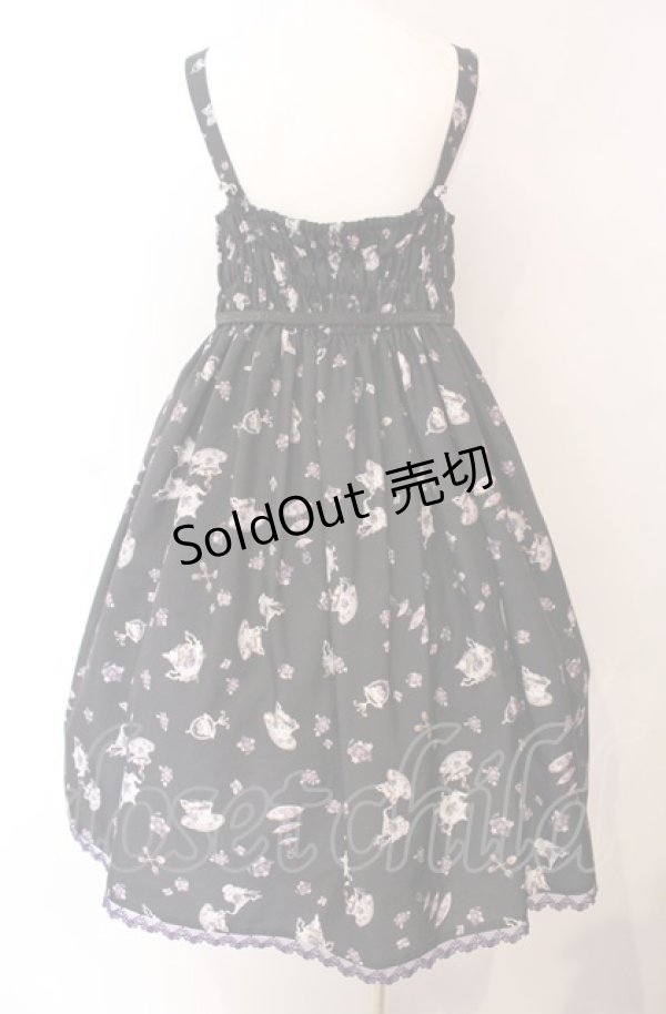 画像4: Enchantlic Enchantilly / すみれのお茶会エレガントジャンパースカート  クロ O-25-08-02-010-LO-OP-OW-OS (4)