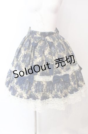 画像: metamorphose / ゴブランブーケ後ろバッスルスカート  ブルー O-25-08-02-002-ME-SK-OW-OS